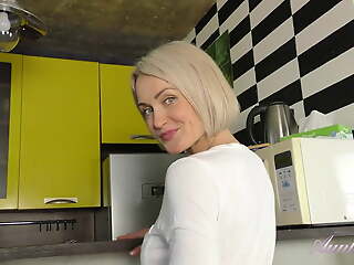 AuntJudys - Gorgeous 40yo Super-MILF Natie gets off in the Caboose