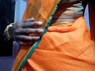 Swetha tamil wife saree strip record dusting