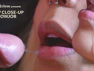 Close-up: Slow Blowjob on a Thick Meaty Dig up Sticky Cum